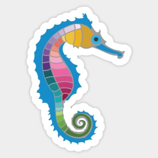 Rainbow Seahorse Sticker
